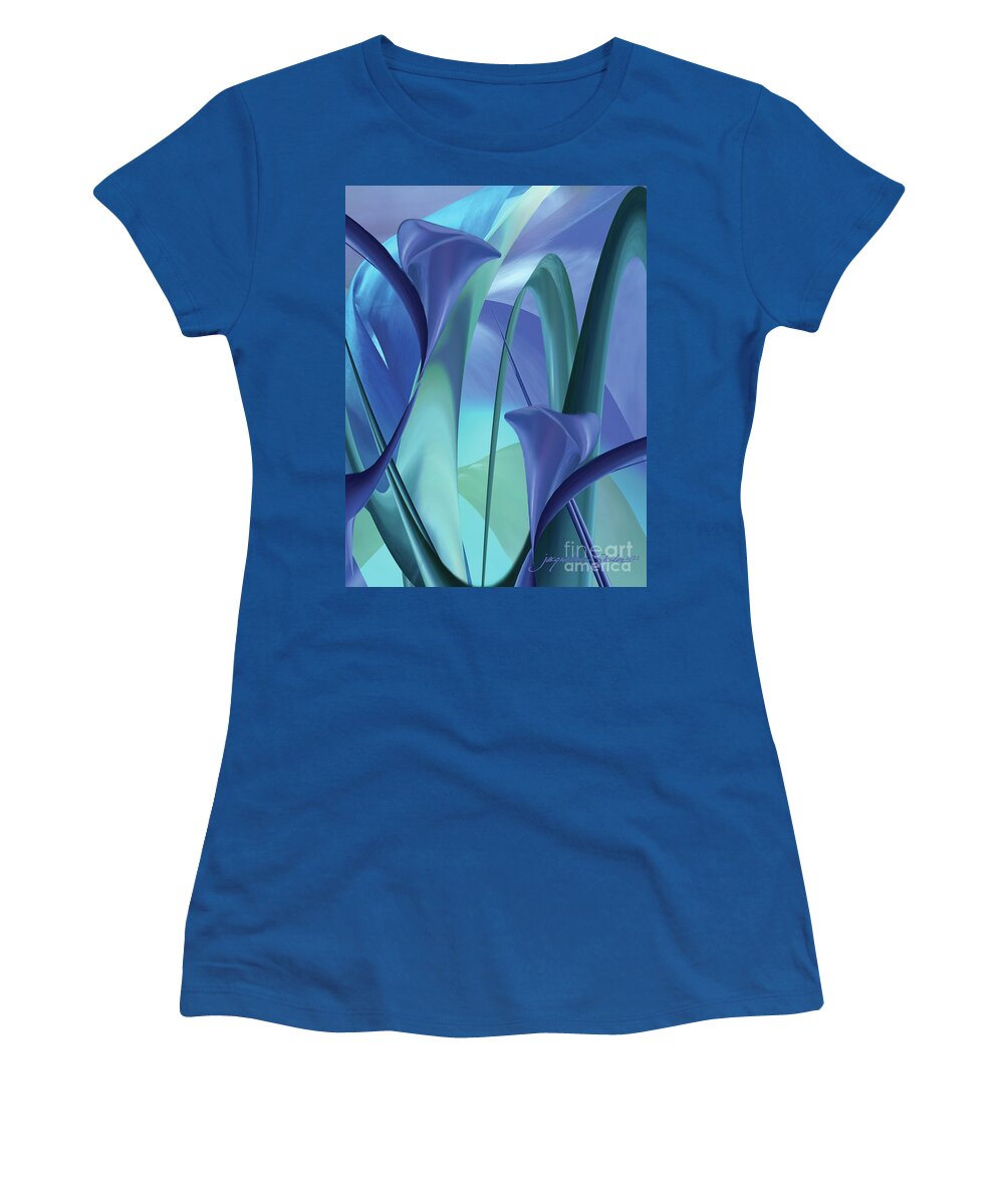 Flowers Women's T-Shirt featuring the digital art Calla Lilies by Jacqueline Shuler