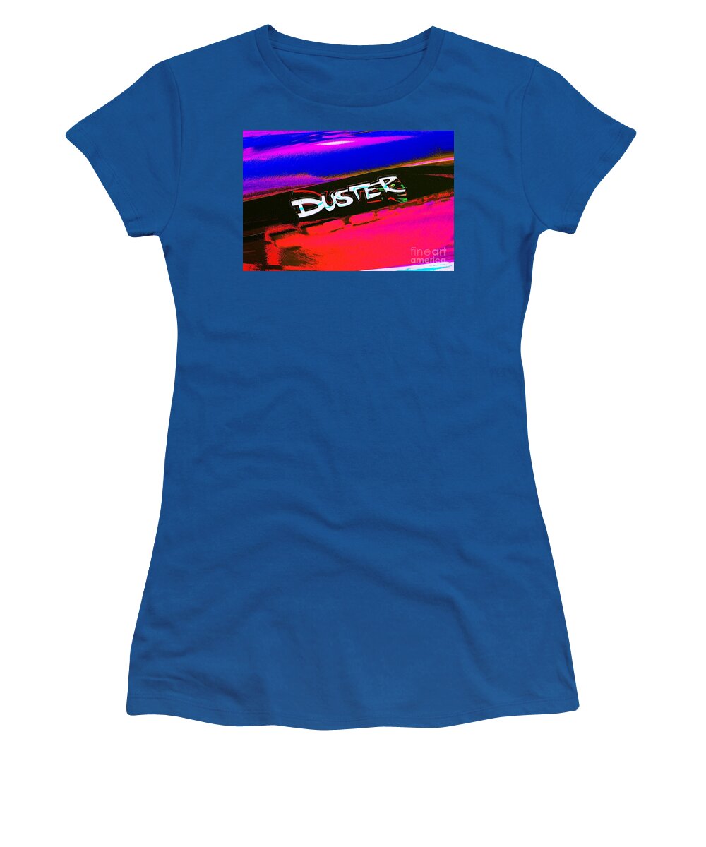 Sales Women's T-Shirt featuring the photograph Duster Logo Mod Poster Art by Jenny Revitz Soper