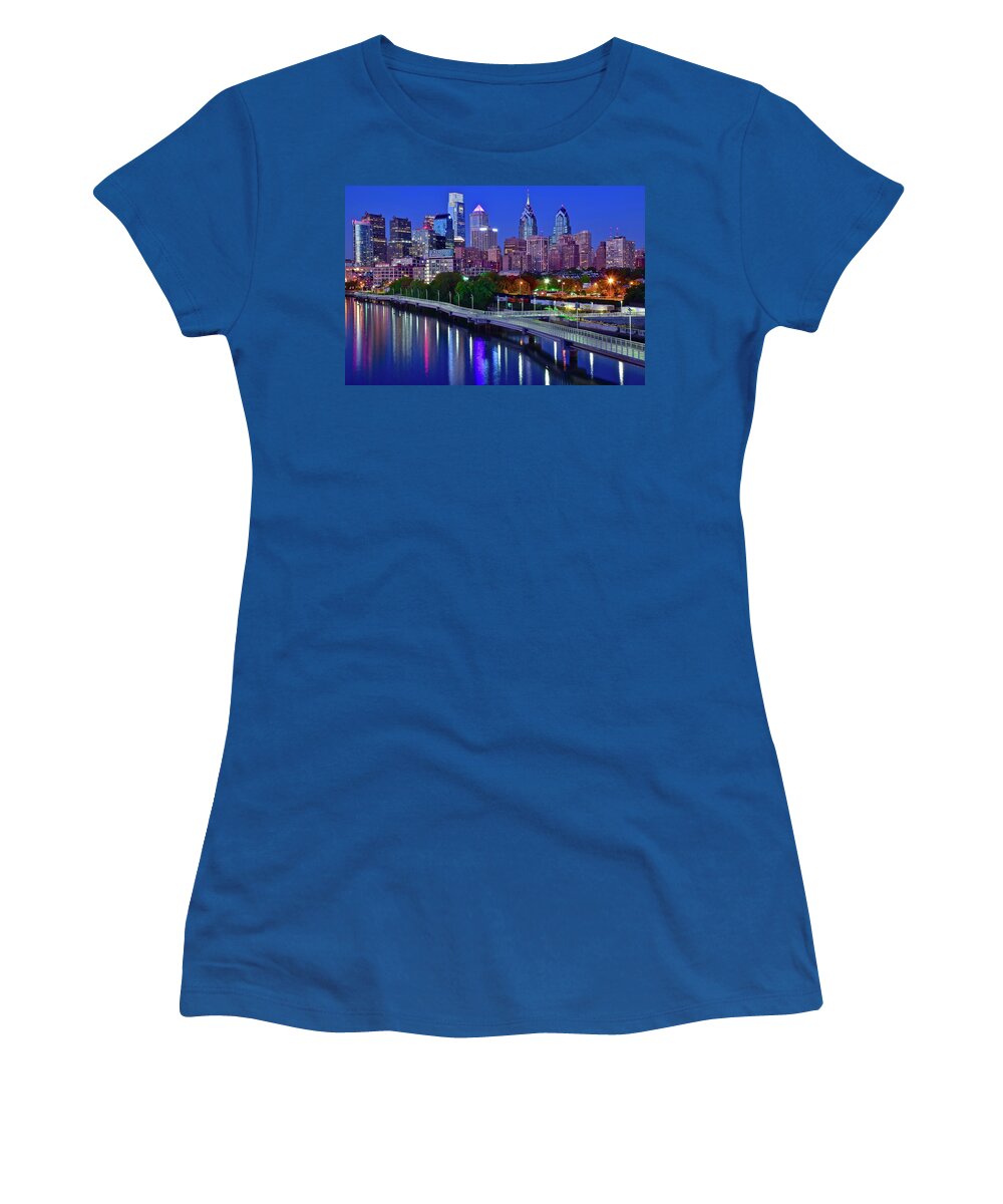 Philadelphia Women's T-Shirt featuring the photograph Favorite Philly Night Image by Frozen in Time Fine Art Photography