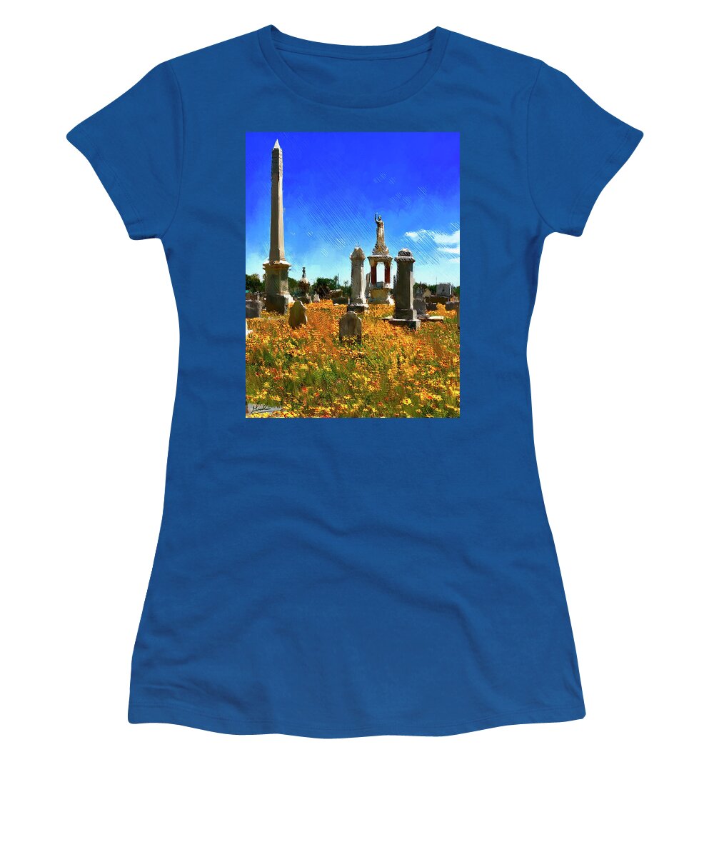 Cemetary Women's T-Shirt featuring the photograph Flower Cemetary by GW Mireles