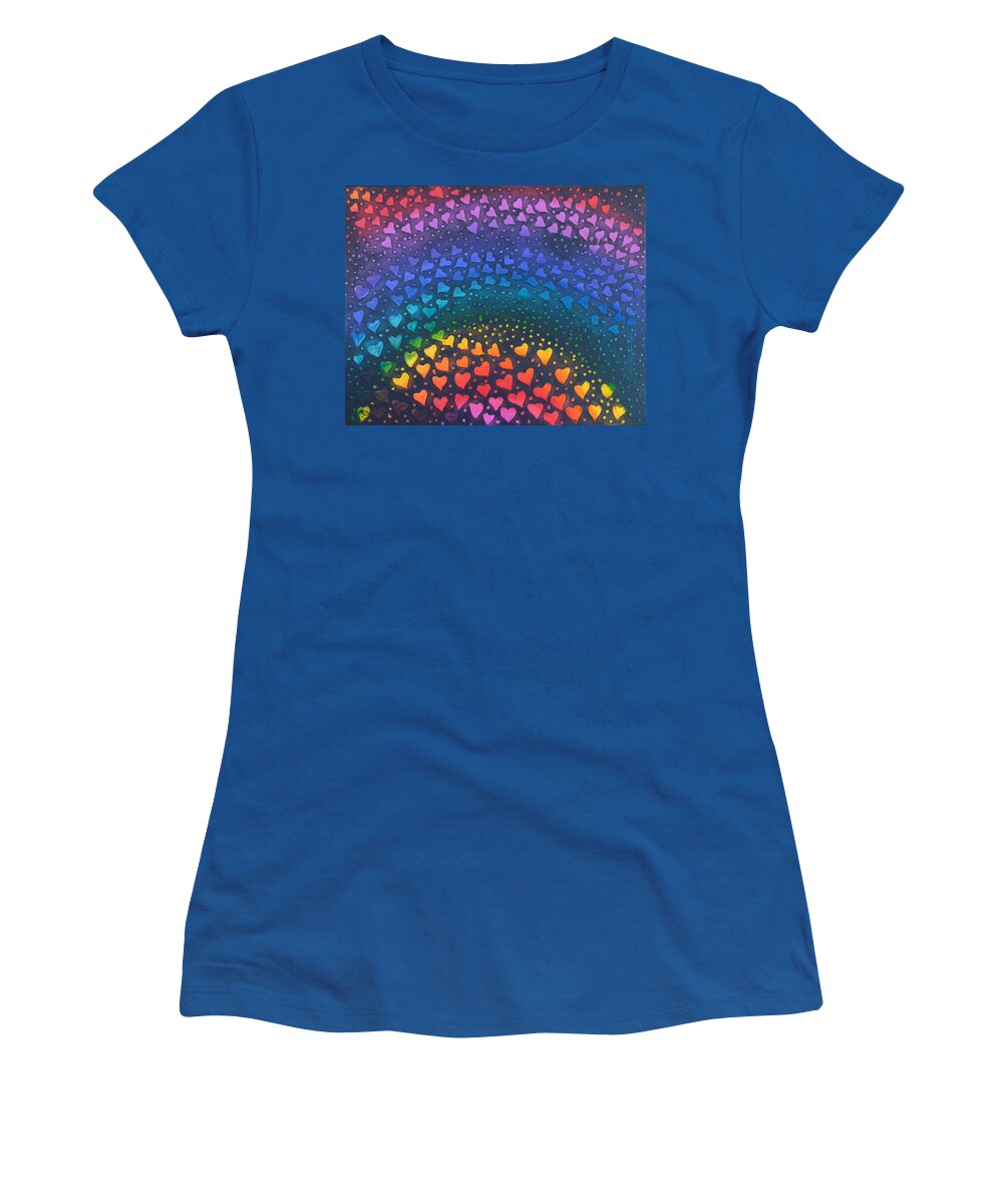 Touch Me Painting Women's T-Shirt featuring the painting Follow Your Heart to Happiness by Amelie Simmons