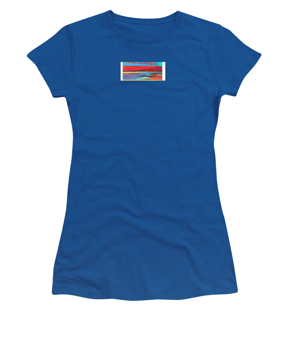 Regatta Women's T-Shirt featuring the mixed media Friday Harbor Regatta No. 1 by Zsanan Studio