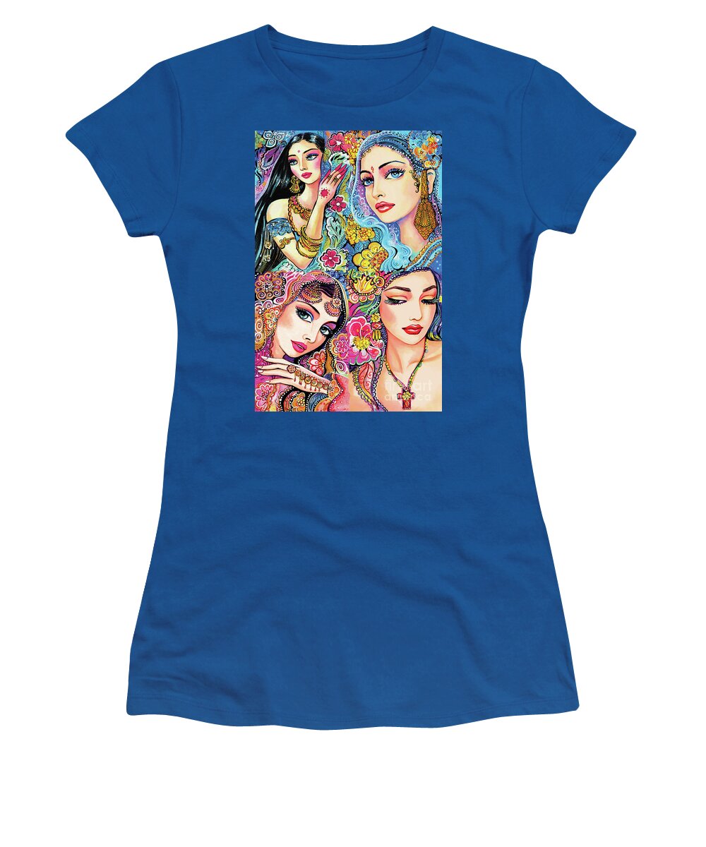 Bollywood Dancer Women's T-Shirt featuring the painting Glamorous India by Eva Campbell