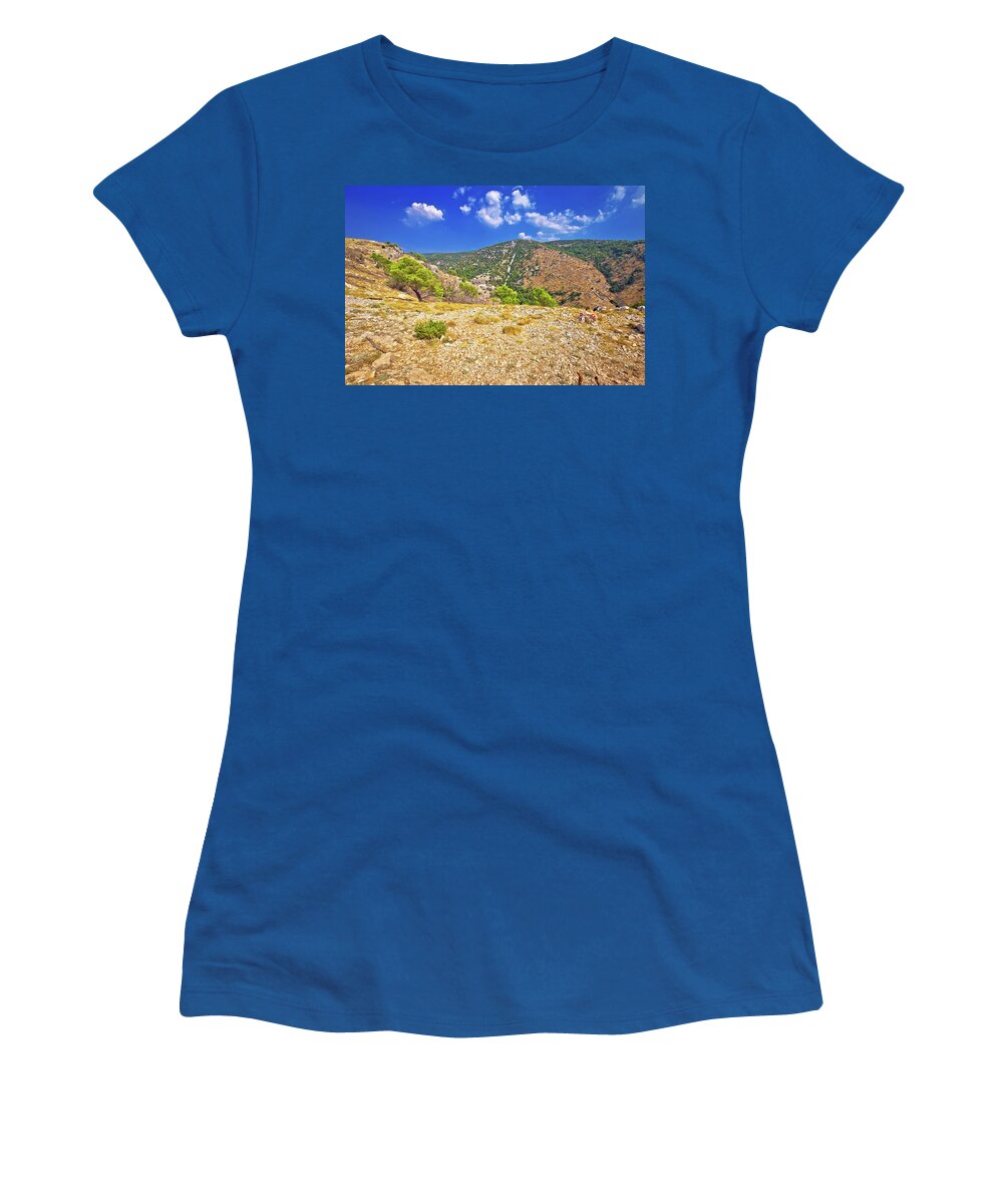 Brac Women's T-Shirt featuring the photograph Island of Brac stone desert in Pustinja Blaca valley by Brch Photography