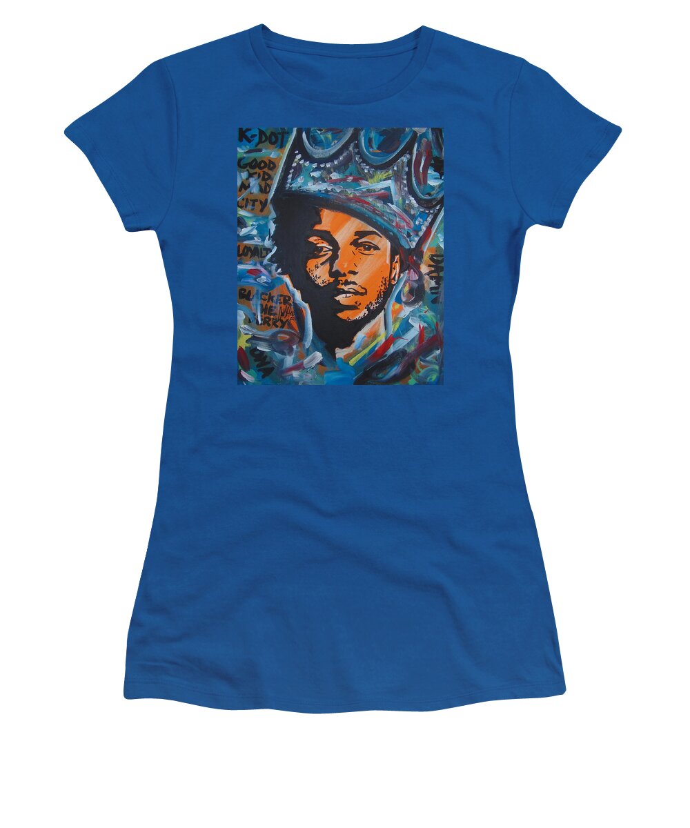 Kendrick Lamar Women's T-Shirt featuring the painting King Lamar by Antonio Moore