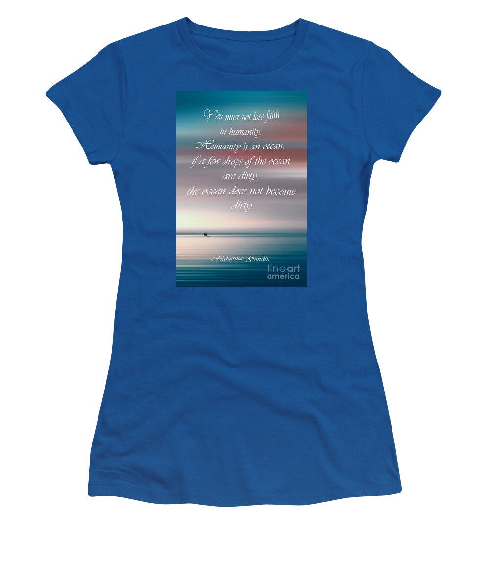 Mohandas Women's T-Shirt featuring the photograph Mahatma Gandhi Quote 2 by Stefano Senise