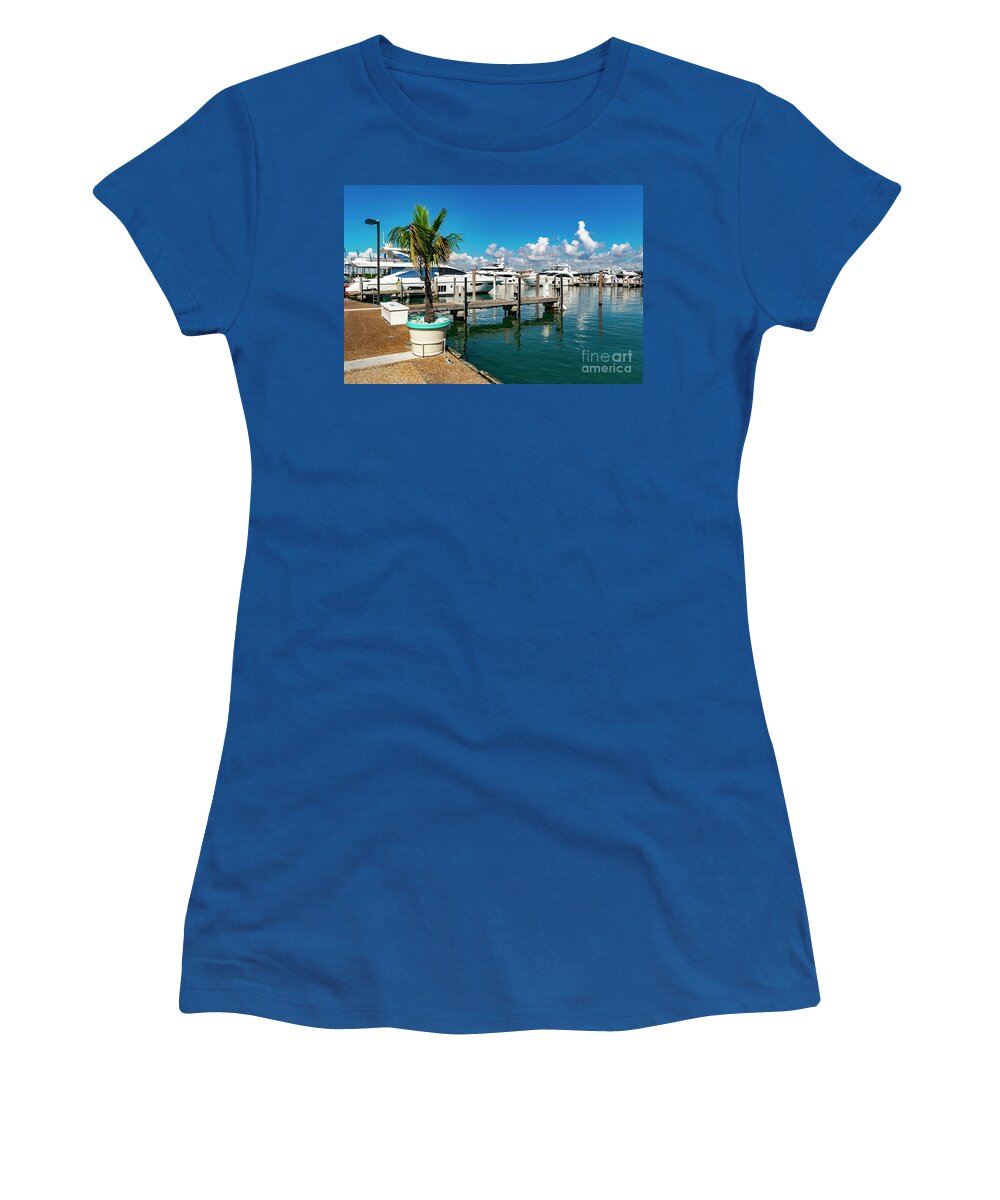 Luxury Yacht Women's T-Shirt featuring the photograph Luxury Yachts Artwork 081906 by Carlos Diaz
