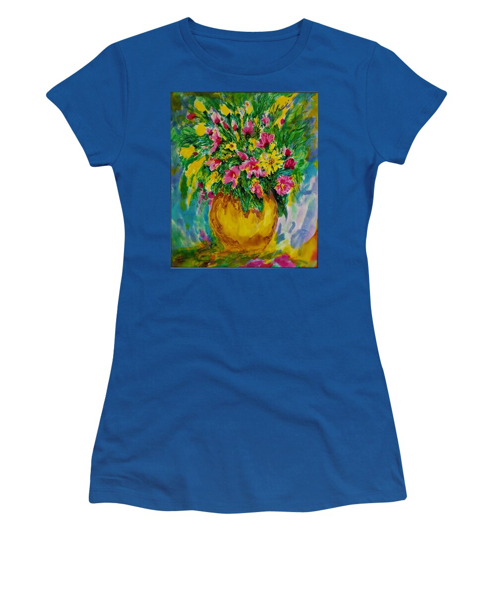 Flowers Women's T-Shirt featuring the painting Momma's Flowers by Susan Moody