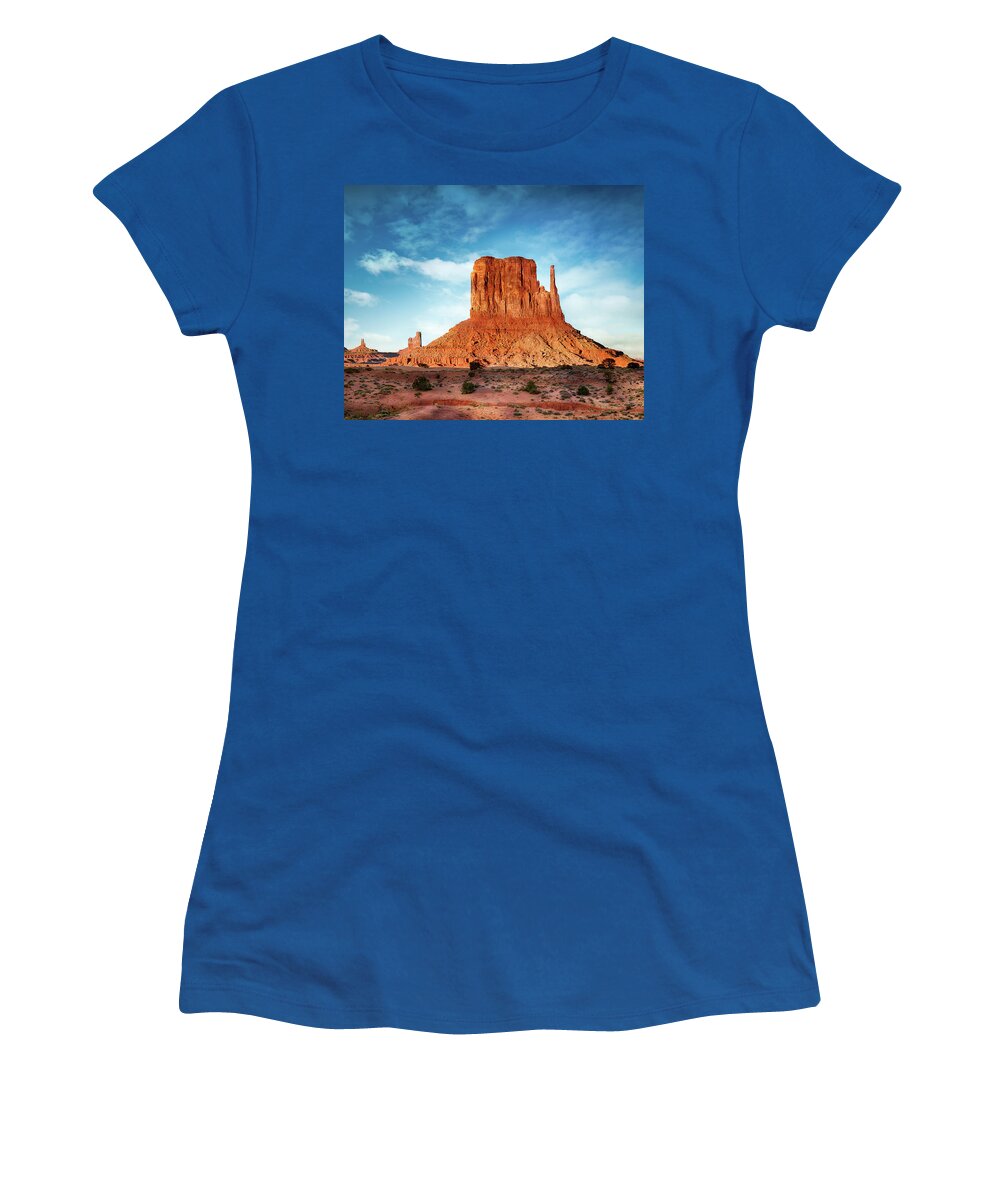 Ut Women's T-Shirt featuring the photograph Monument Valley Sunset 1304 by Kenneth Johnson