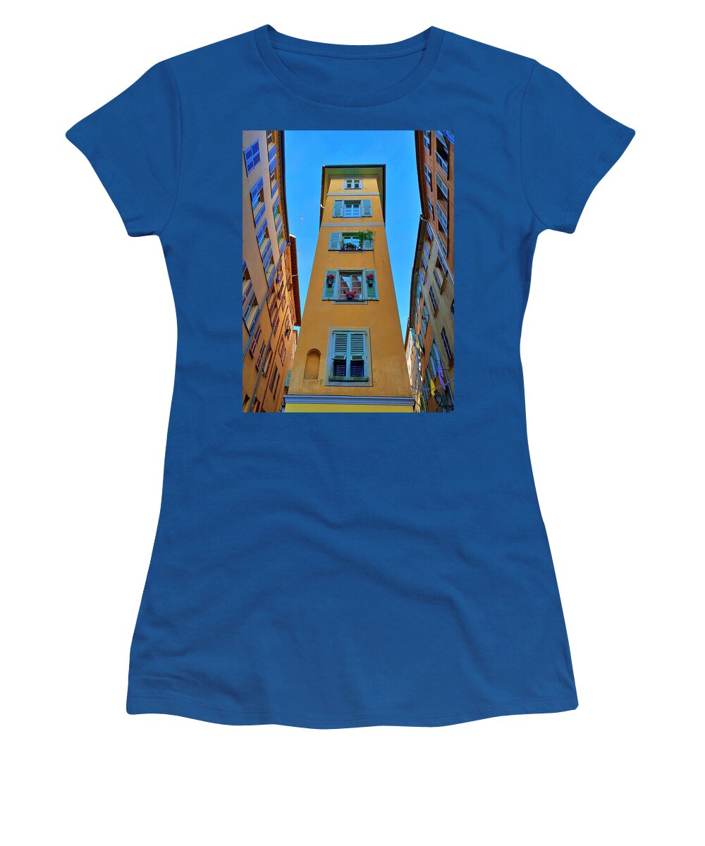 Architecture Women's T-Shirt featuring the photograph Nice Old Town Angles by Andrea Whitaker