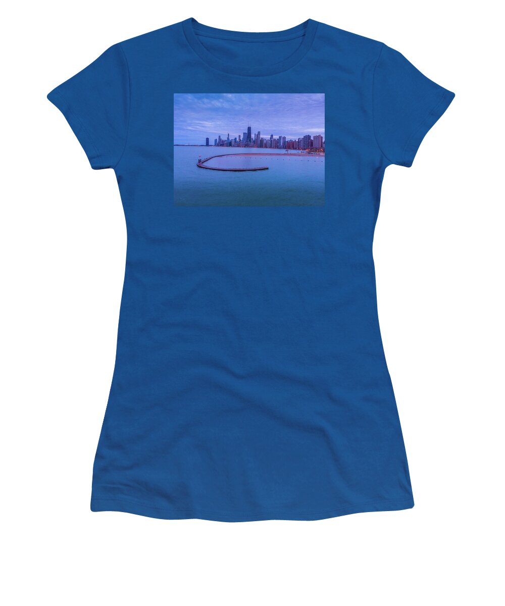 Chicago Women's T-Shirt featuring the photograph North Avenue Beach Chicago, IL by Bobby K
