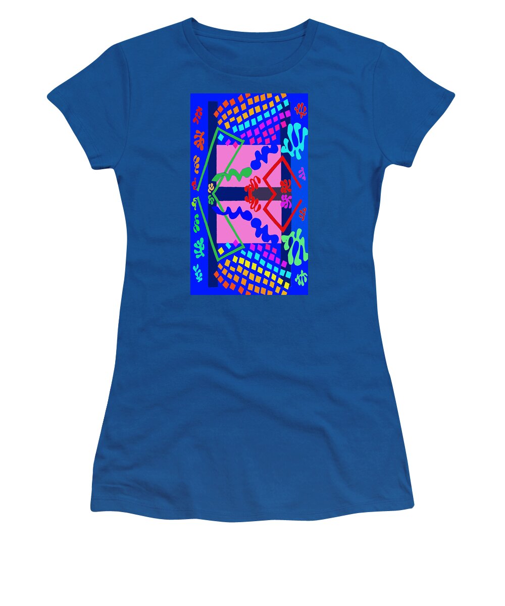 Ode To Matisse 3 Women's T-Shirt featuring the digital art Ode to Matisse 3 by Vagabond Folk Art - Virginia Vivier