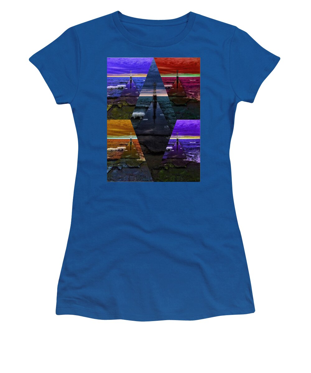 Lake Michigan Women's T-Shirt featuring the digital art On Point by Nick Heap