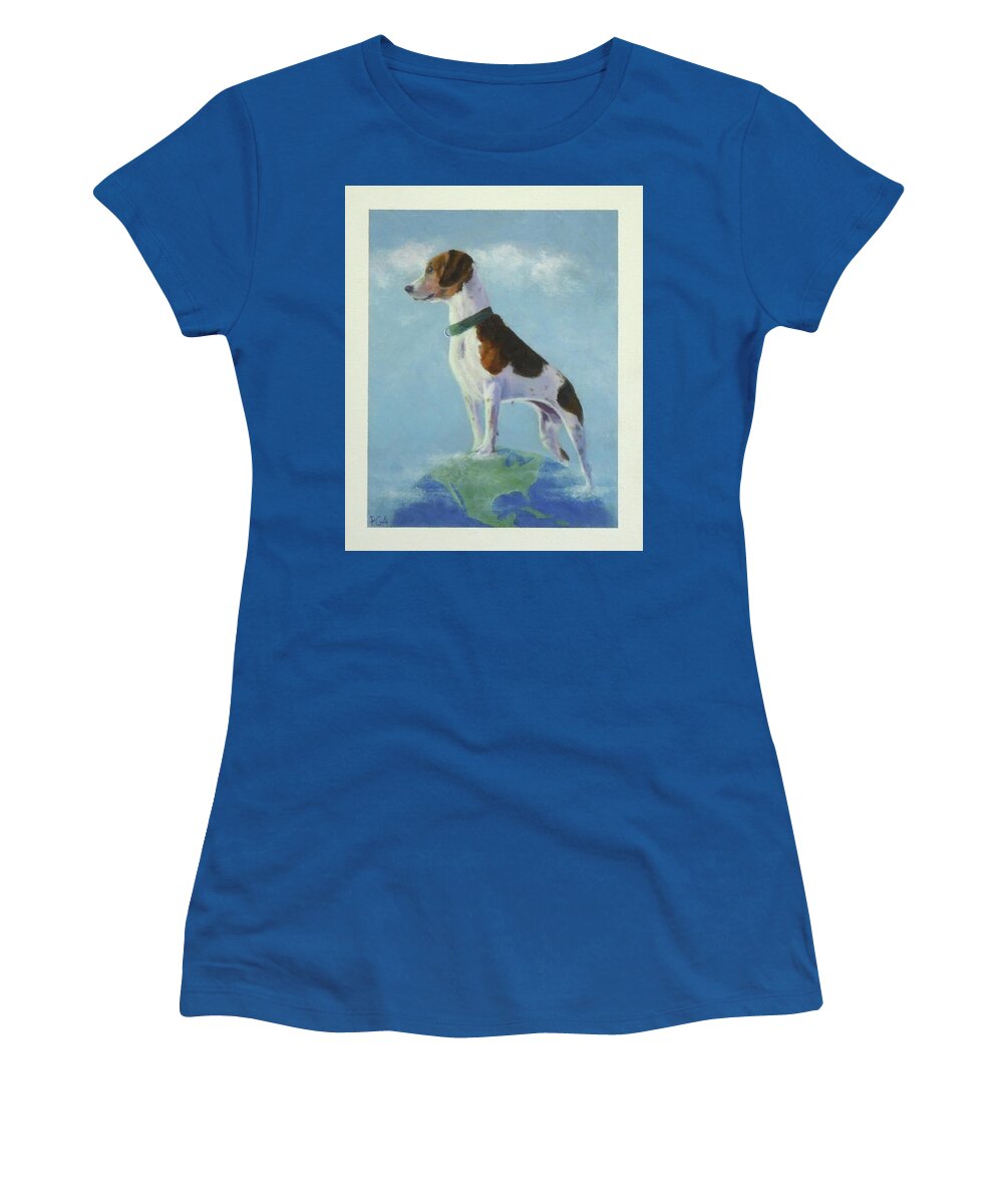 Beagle Women's T-Shirt featuring the painting On Top of the World by Phyllis Andrews