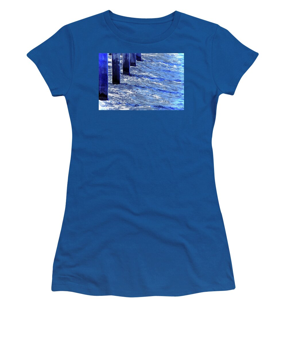 Pier Support Women's T-Shirt featuring the photograph Pier Support by Debra Grace Addison