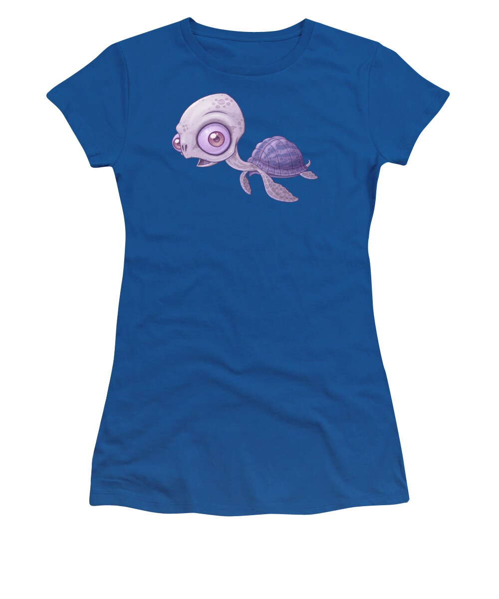 Ocean Women's T-Shirt featuring the digital art Sea Turtle by John Schwegel