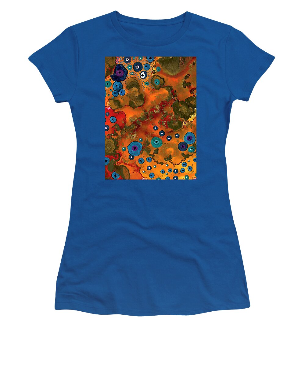 Abstract Women's T-Shirt featuring the painting Sense of Equilibrium by Jolanta Anna Karolska