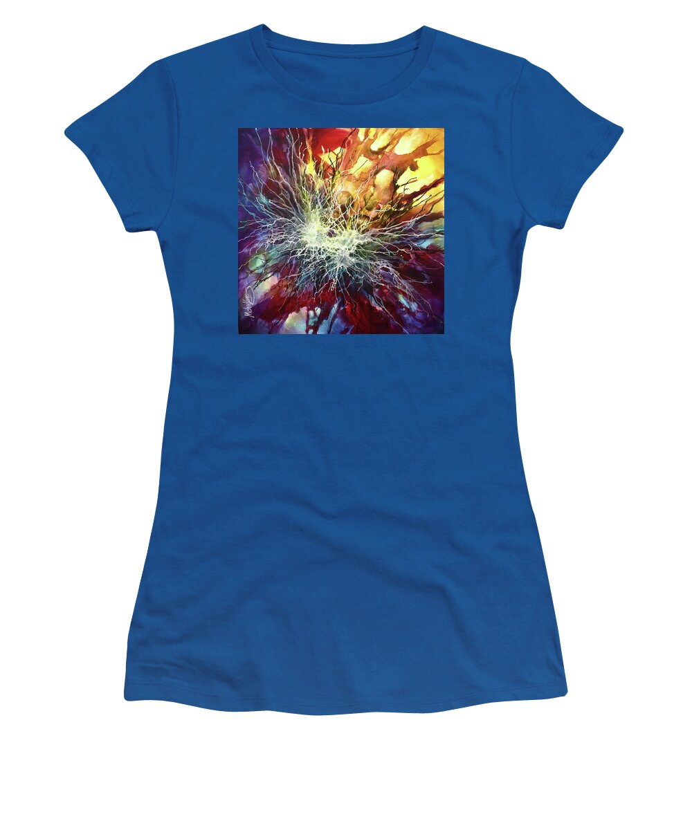 Abstract Women's T-Shirt featuring the painting Shocked by Michael Lang