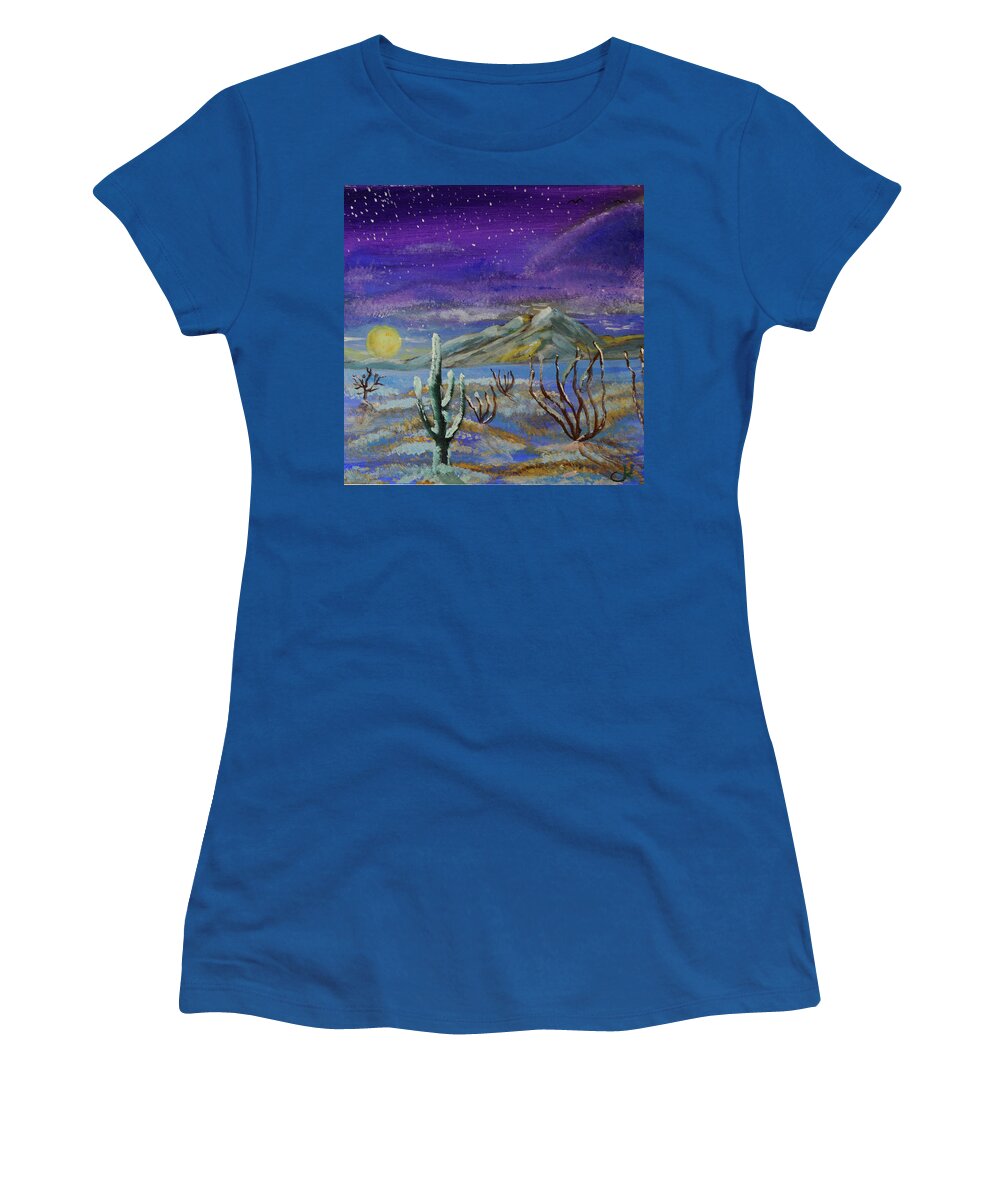 Tucson Women's T-Shirt featuring the painting Southern Arizona Winter Magic by Chance Kafka