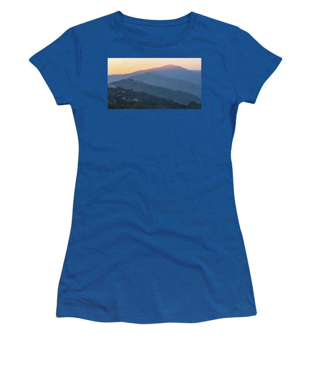 Sun Women's T-Shirt featuring the photograph sunset from Mindat, Chin State, Burma by Ann Moore