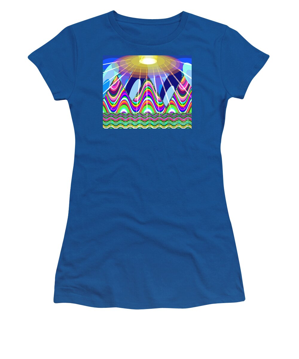 Rainbow Women's T-Shirt featuring the digital art The End Of The Rainbow by Diamante Lavendar