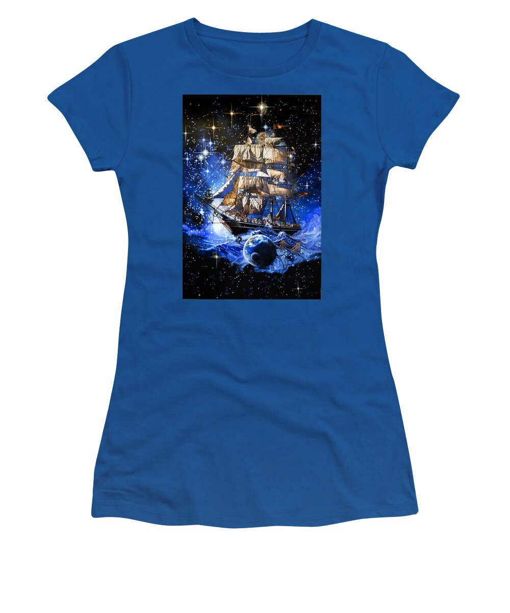 Sailing Ship Women's T-Shirt featuring the painting The Ship of Life by Patrick Whelan