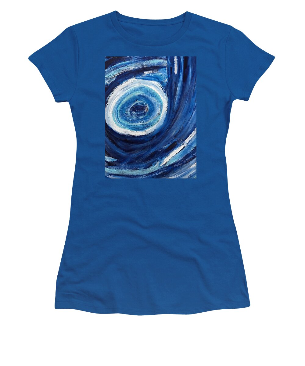 Uranus Scintillant Women's T-Shirt featuring the painting Uranus by Medge Jaspan