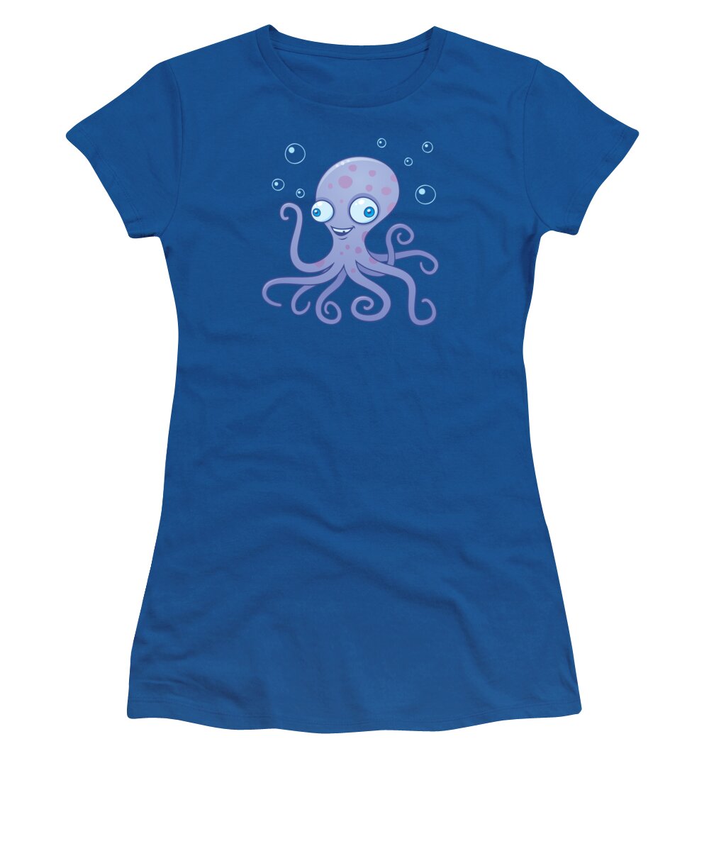 Ocean Women's T-Shirt featuring the digital art Wacky Octopus by John Schwegel