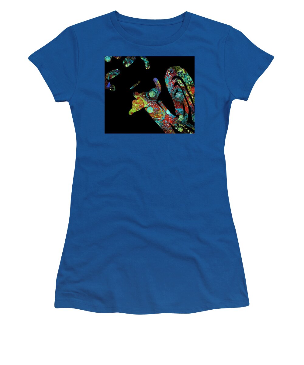 Modern Abstract Art Women's T-Shirt featuring the drawing What is Left Behind Imprint of the Spirit by Joan Stratton