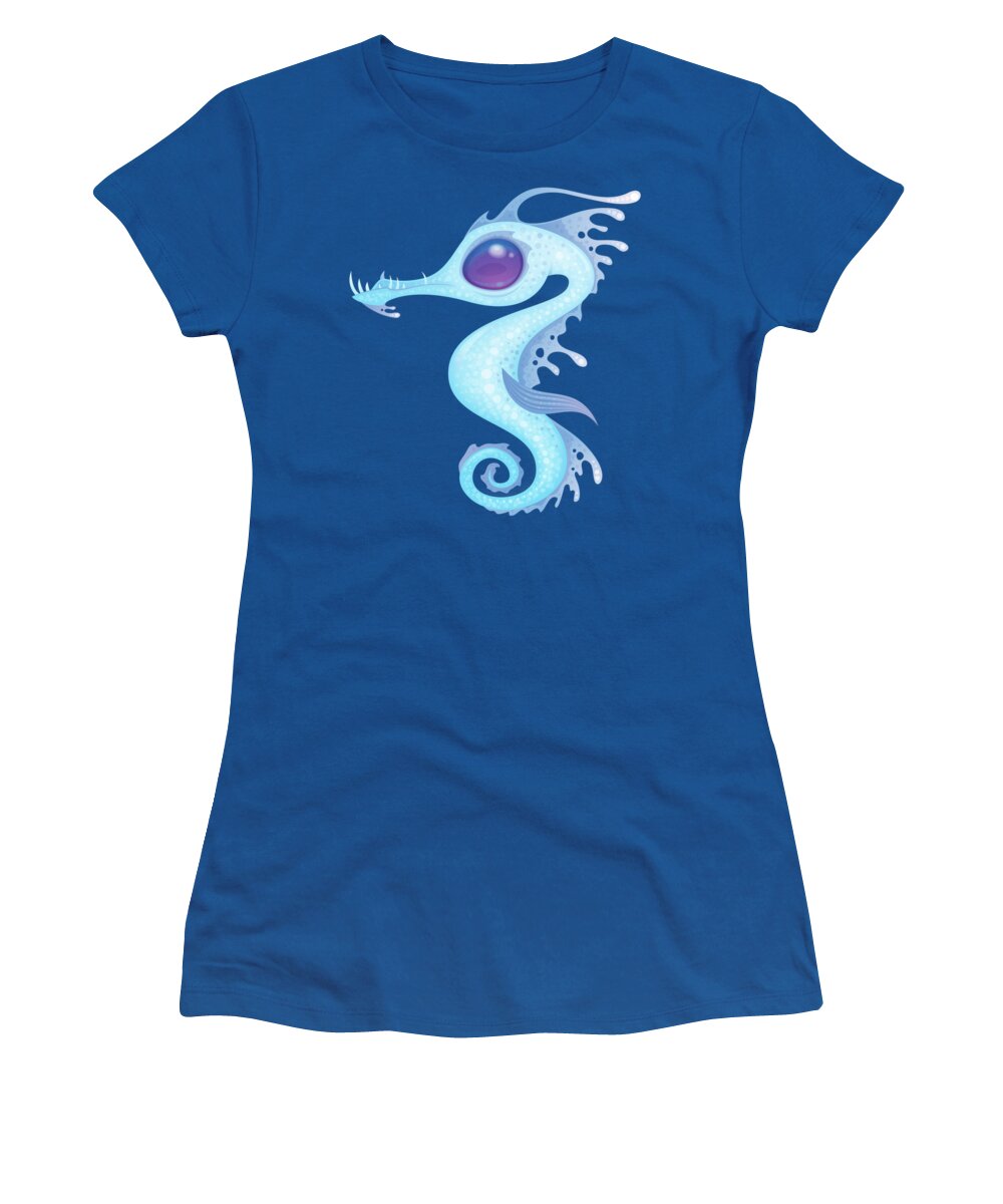 Ocean Women's T-Shirt featuring the digital art White Sea Dragon by John Schwegel