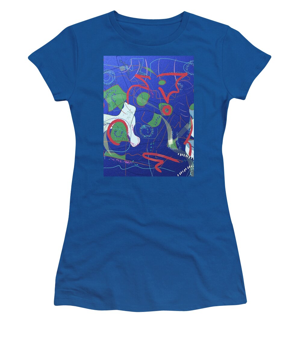 Abstract Women's T-Shirt featuring the digital art Wind, Waves and Tide by Chani Demuijlder