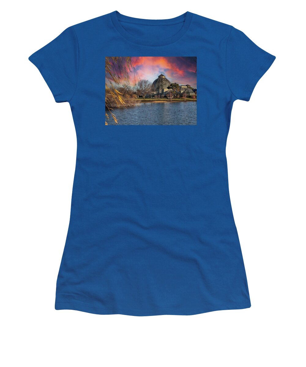 Detroit Women's T-Shirt featuring the photograph Belle Isle Conservatory SKY IMG_6787 #1 by Michael Thomas
