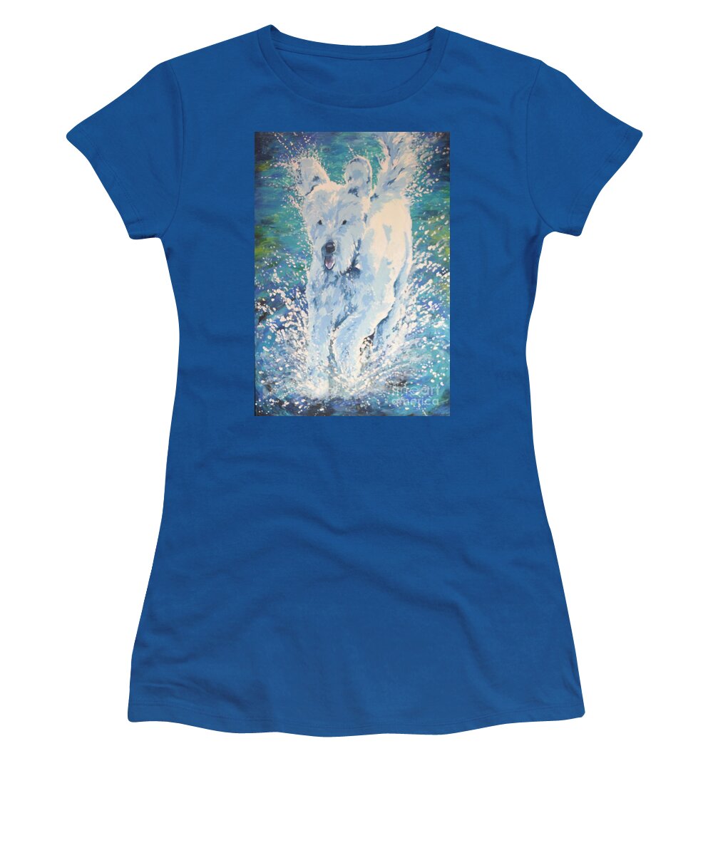 Dog Women's T-Shirt featuring the painting Charlie #1 by Meagan Visser