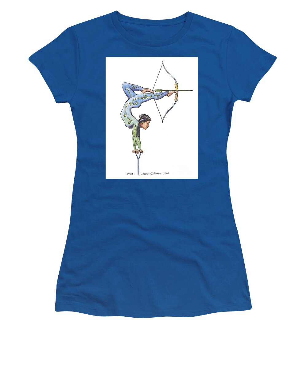 Circus Women's T-Shirt featuring the drawing Circus Archer by Eric Haines