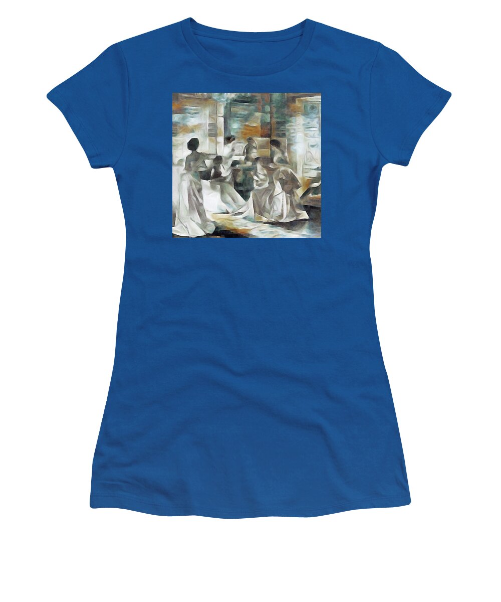 1940s Charles James Evening Gowns Women's T-Shirt featuring the mixed media 1940s Charles James Evening Gowns by Susan Maxwell Schmidt