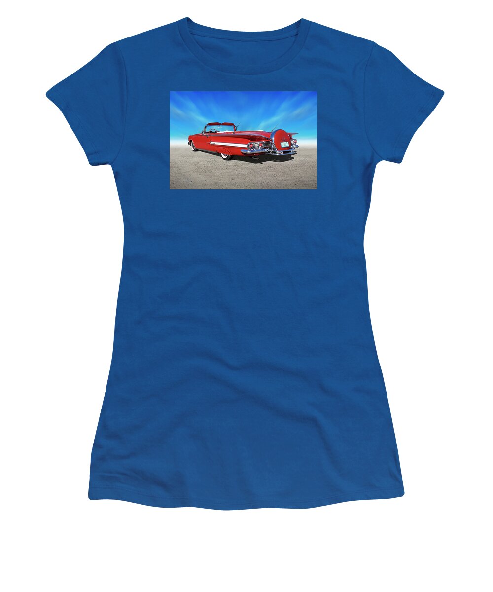 1960 Impala Women's T-Shirt featuring the photograph 1960 Chevy Impala Convertible by Mike McGlothlen