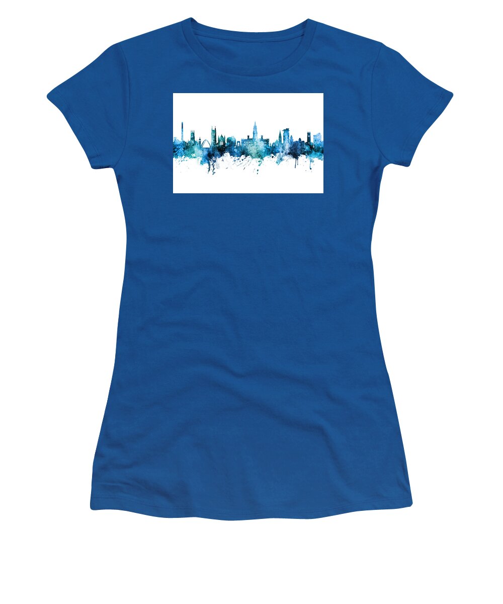 Bolton Women's T-Shirt featuring the digital art Bolton England Skyline #4 by Michael Tompsett