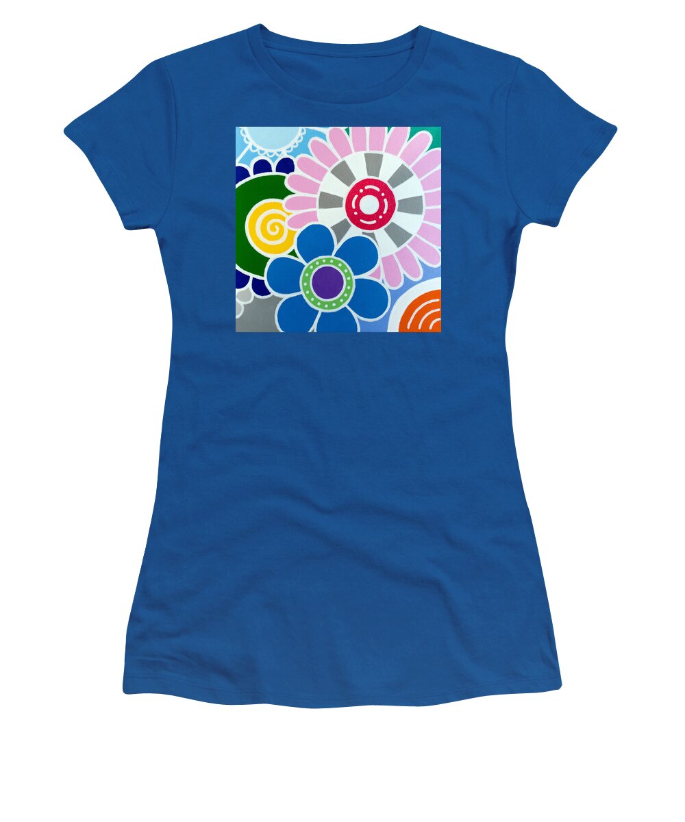 Flowers Women's T-Shirt featuring the painting 9 Blooms by Beth Ann Scott