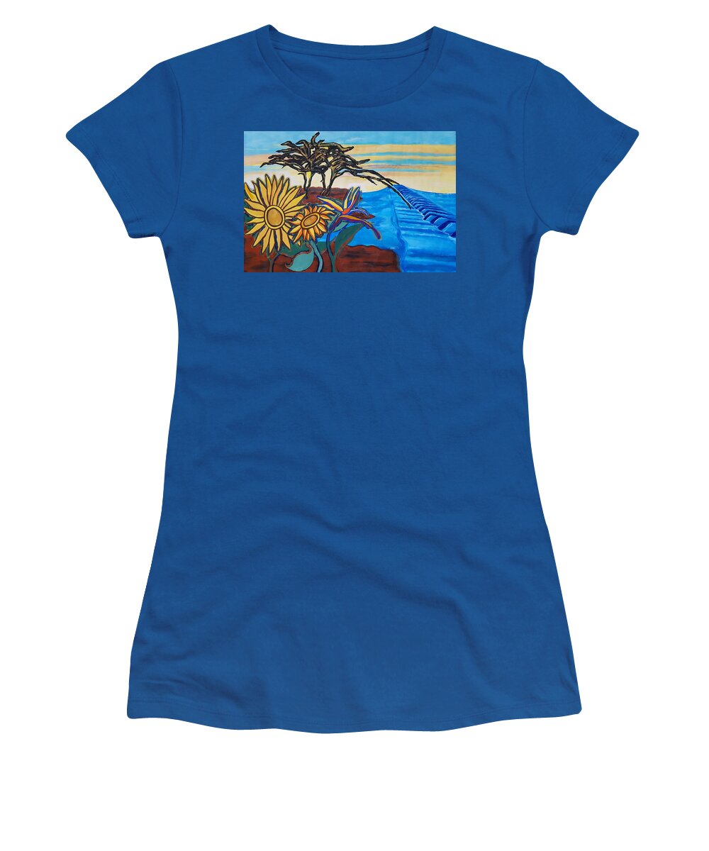 Bill Withers Women's T-Shirt featuring the painting A Lovely Day by Rachel Natalie Rawlins