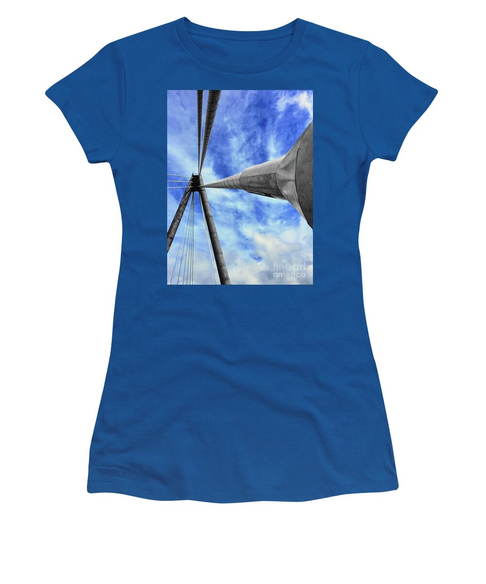 Digital Art Women's T-Shirt featuring the photograph A selective colour of The Marine Way Bridge Southport England. August 2010 by Pics By Tony