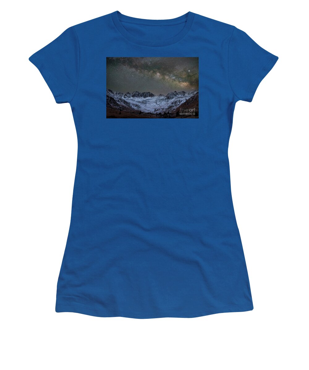 Alpine Loop Women's T-Shirt featuring the photograph American Basin under the stars by Keith Kapple