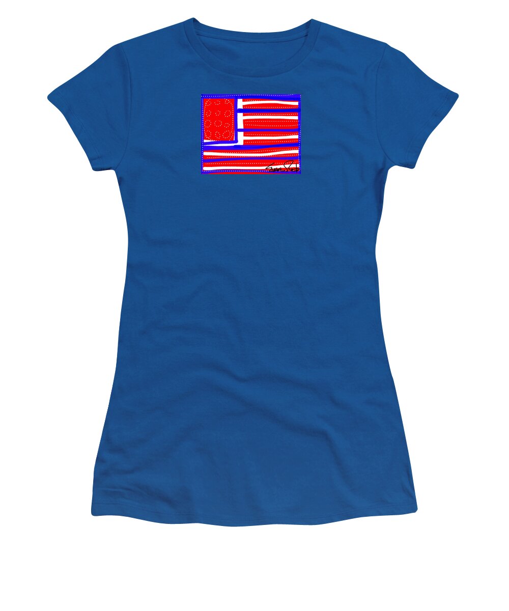 American Women's T-Shirt featuring the digital art Americana Patriot by Susan Fielder