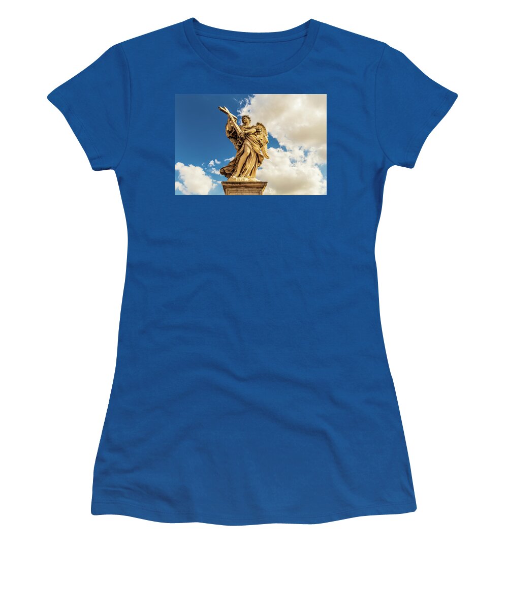 Ponte Sant'angelo Women's T-Shirt featuring the photograph Angel with the Cross by Fabiano Di Paolo