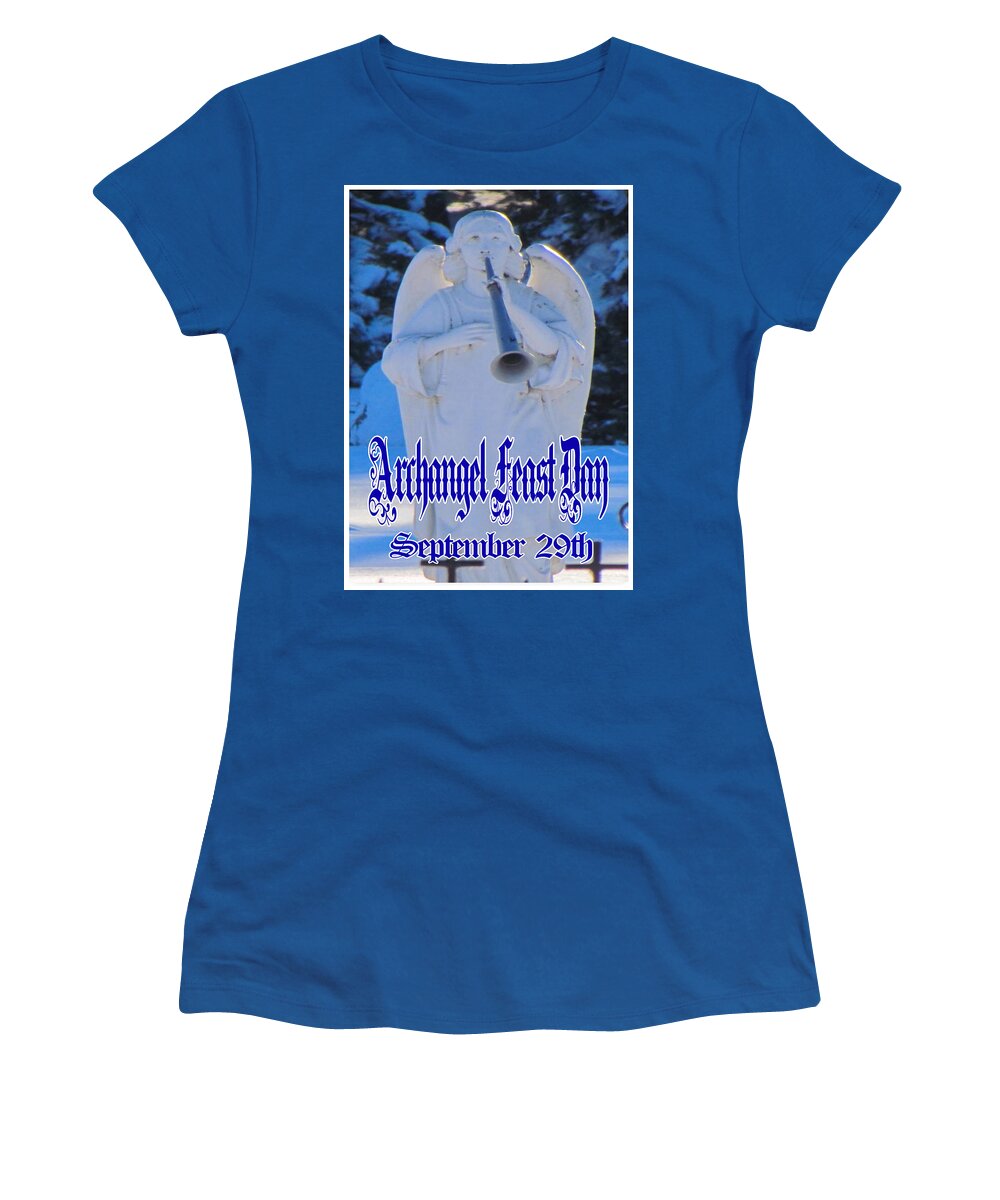Archangel Feast Day Women's T-Shirt featuring the digital art Archangel Feast Day September 29th by Delynn Addams