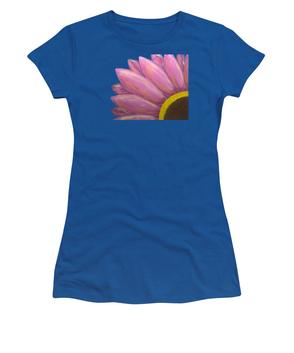 Pink Women's T-Shirt featuring the painting Pink Daisy by Eseret Art