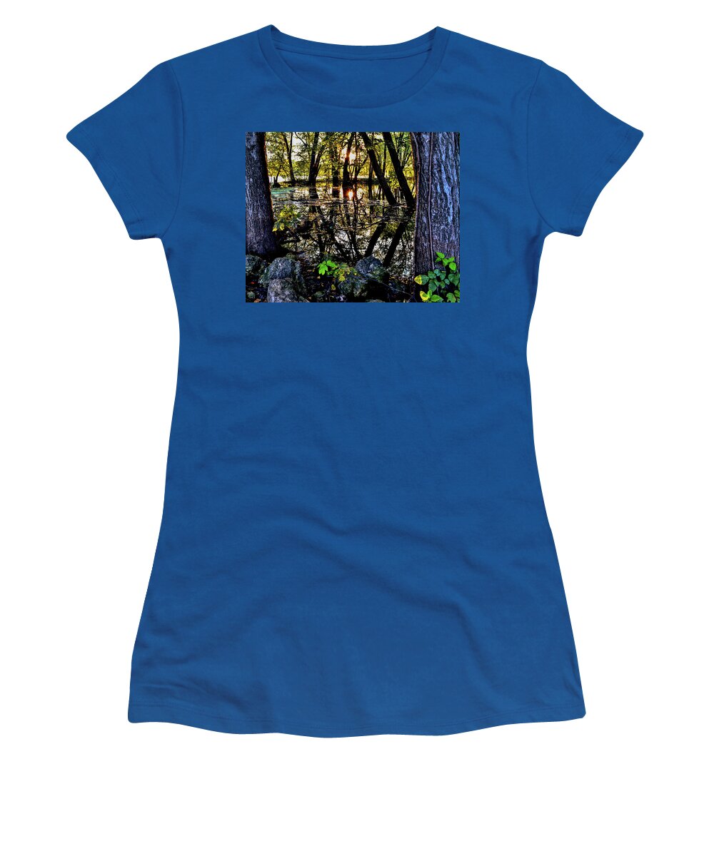 Mississppi River Backwaters Women's T-Shirt featuring the photograph Backwaters Heaven by Susie Loechler