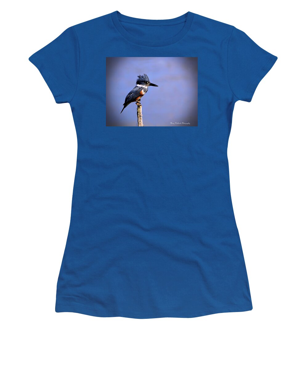 Birds Women's T-Shirt featuring the photograph Belted Kingfisher by Mary Walchuck
