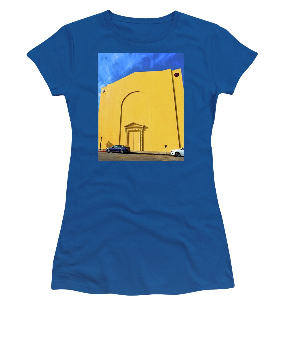 Building Women's T-Shirt featuring the photograph Big Door Big Building by Andrew Lawrence