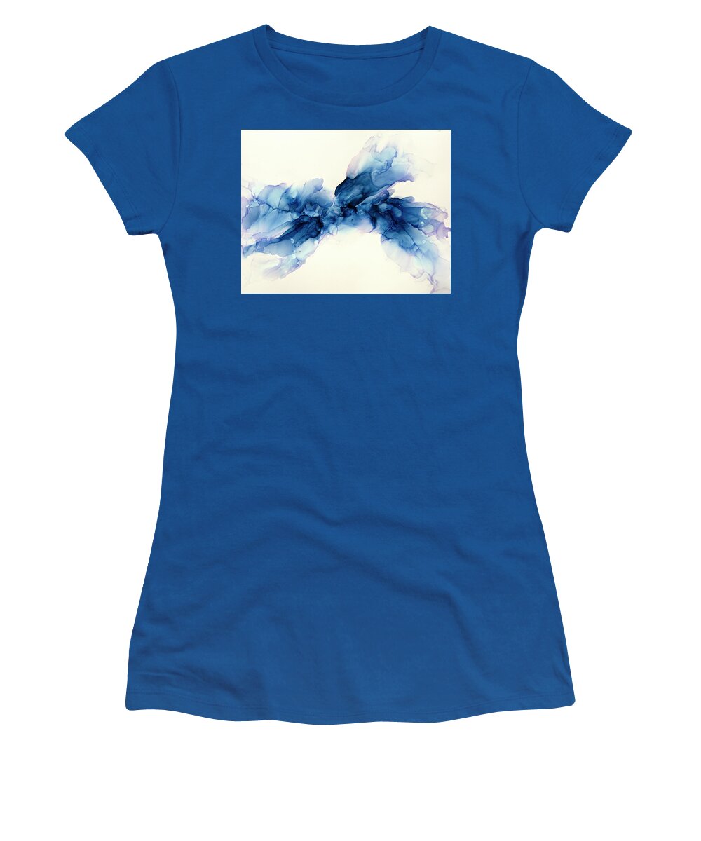 Blue Women's T-Shirt featuring the painting Fly High by Katrina Nixon