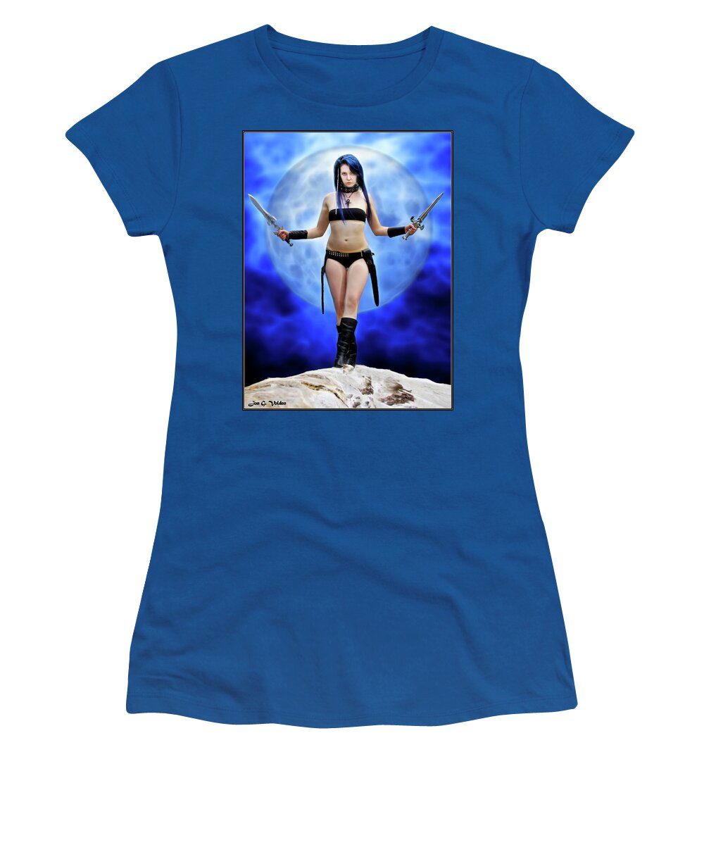 Fantasy Women's T-Shirt featuring the photograph Blue Moon short blades by Jon Volden